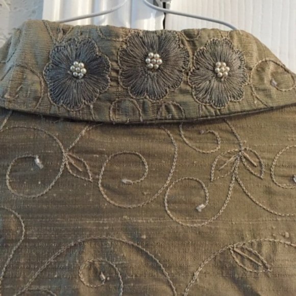 CHICO'S DESIGN BEADED EMBROIDERED SILK tunic - Picture 5 of 5